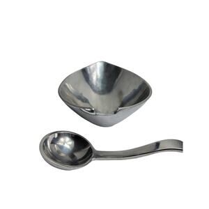 TOWLE Bowl w/ Spoon Serveware Polished Silver Plated Home Decor